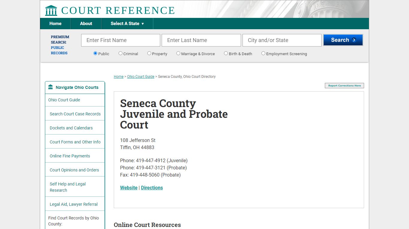 Seneca County Juvenile and Probate Court - CourtReference.com