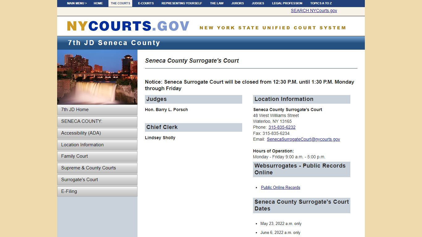 Seneca County Surrogate's Court | NYCOURTS.GOV